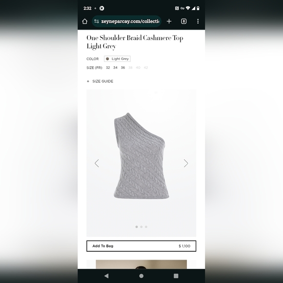 Zeynep Arcay 1 Shoulder Cashmere Top (M/6) - Picture 6 of 8
